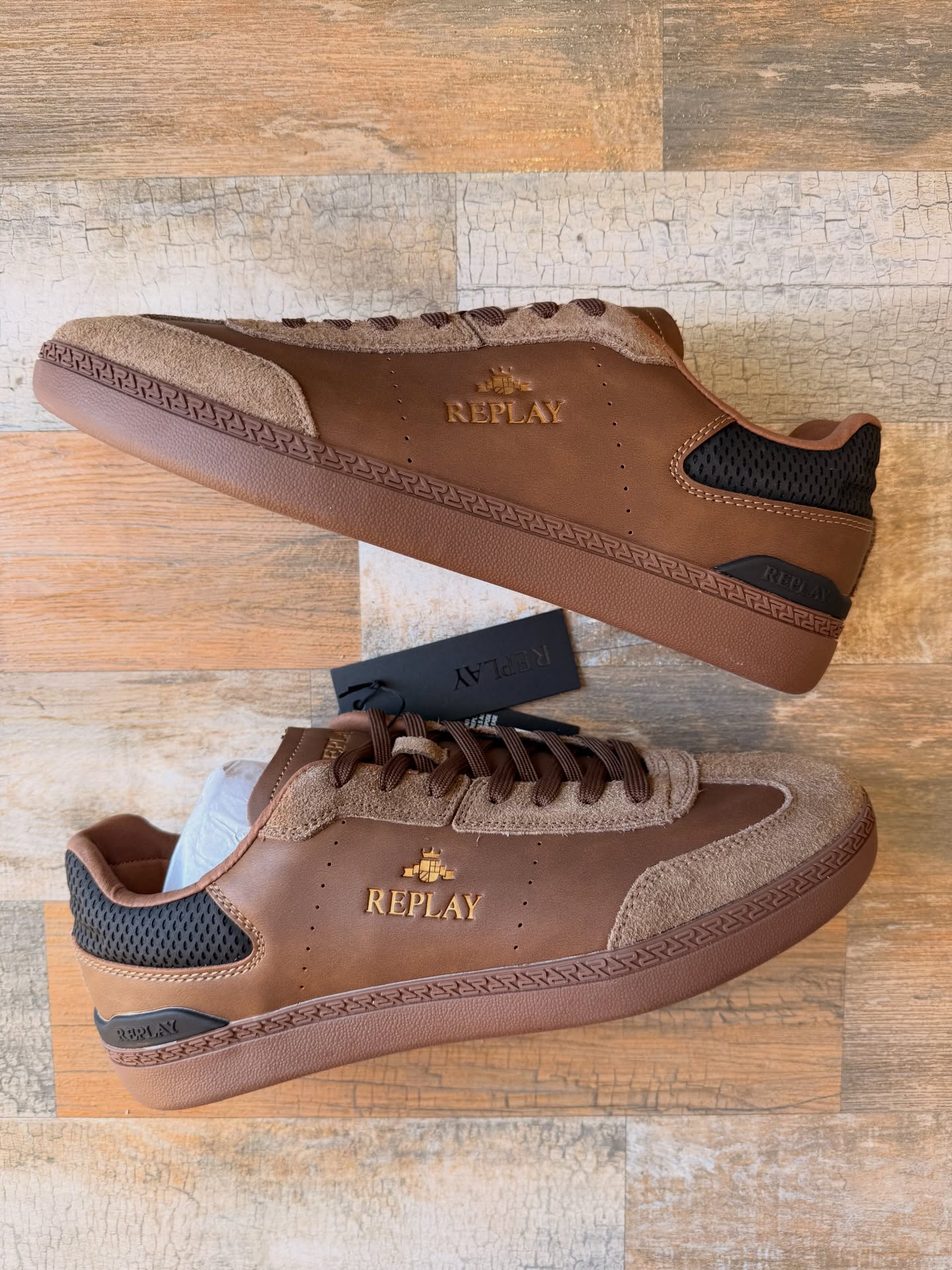 Replay Premium Court Sneakers – Brown