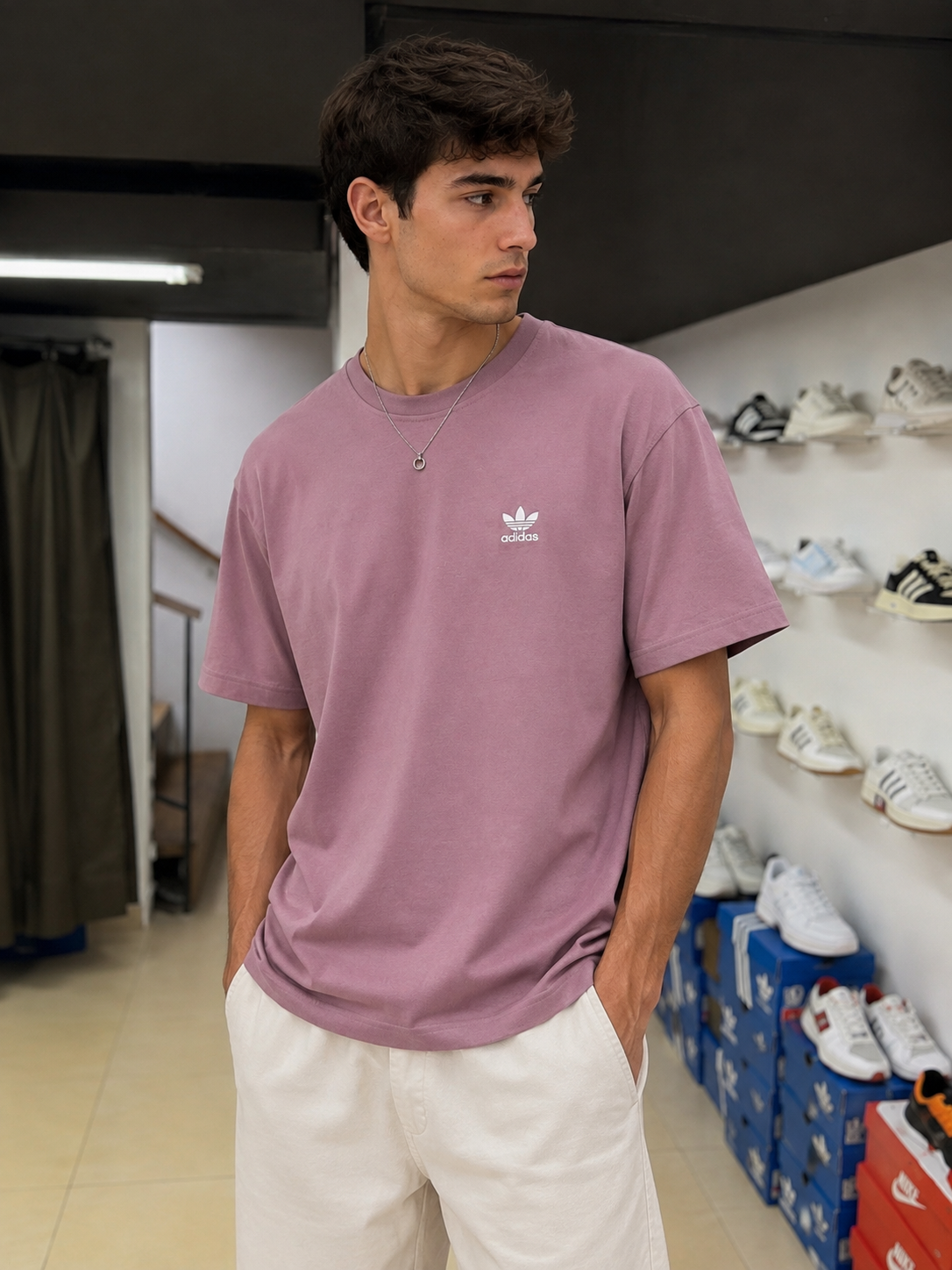 Adidas Originals Essential Logo T-Shirt – Dusty Rose