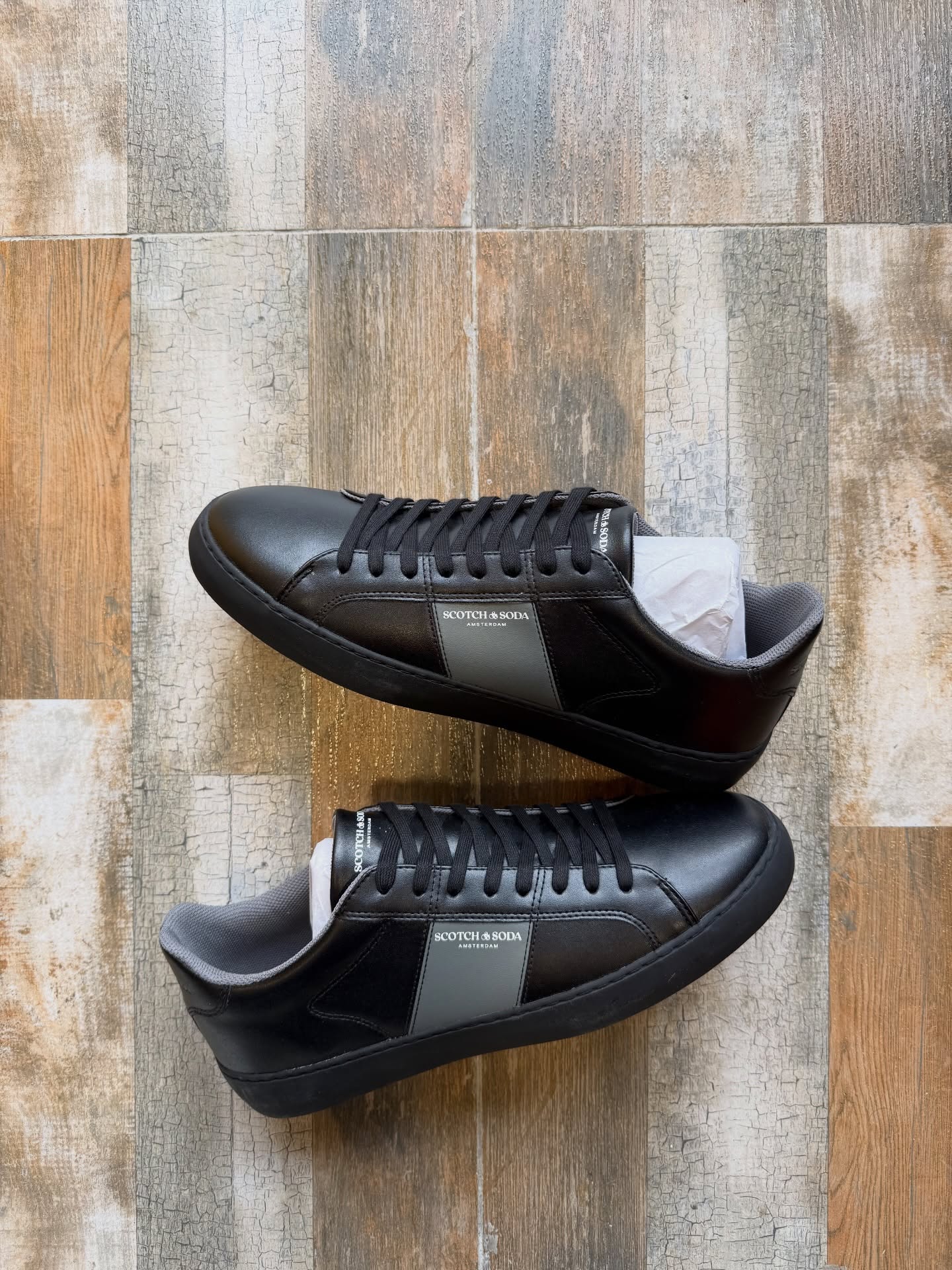 Scotch & Soda Leather Sneakers – Black