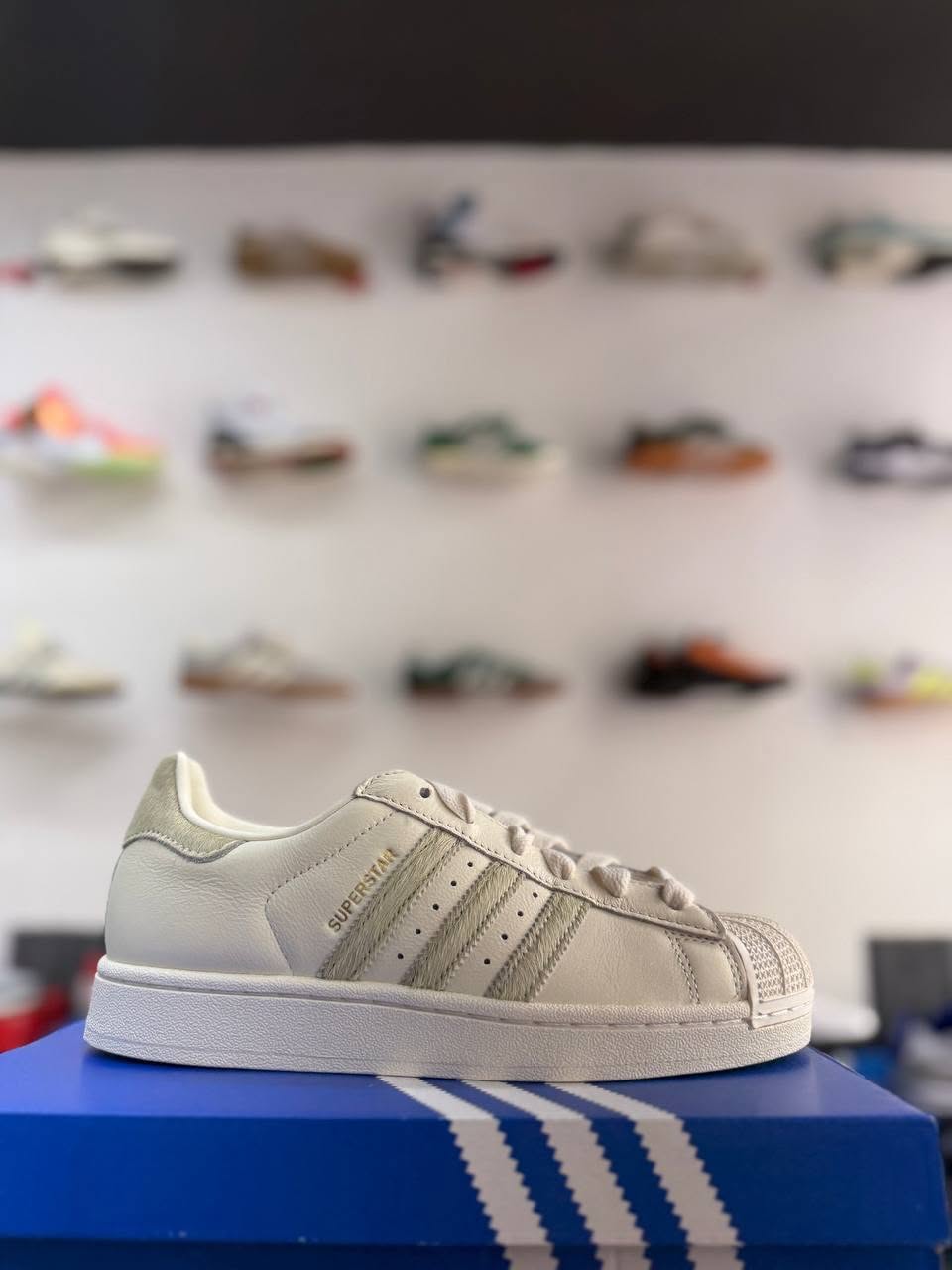 adidas Superstar White / Grey Suede Stripes