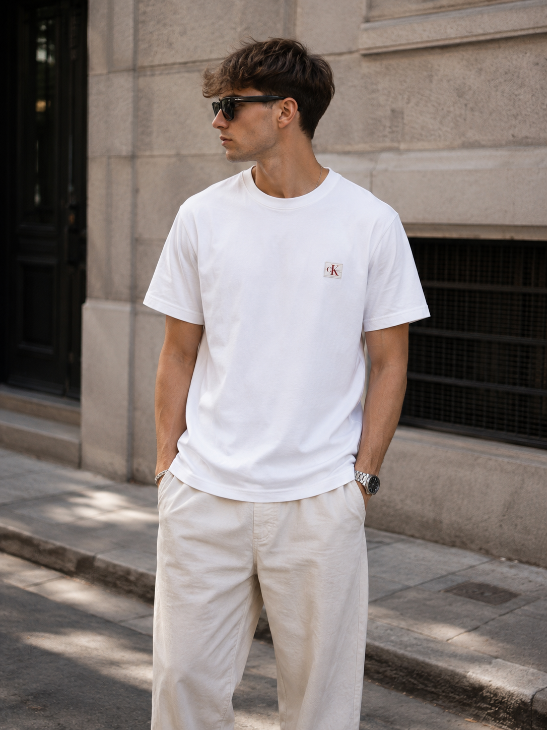 Calvin Klein Badge Logo T-Shirt – White