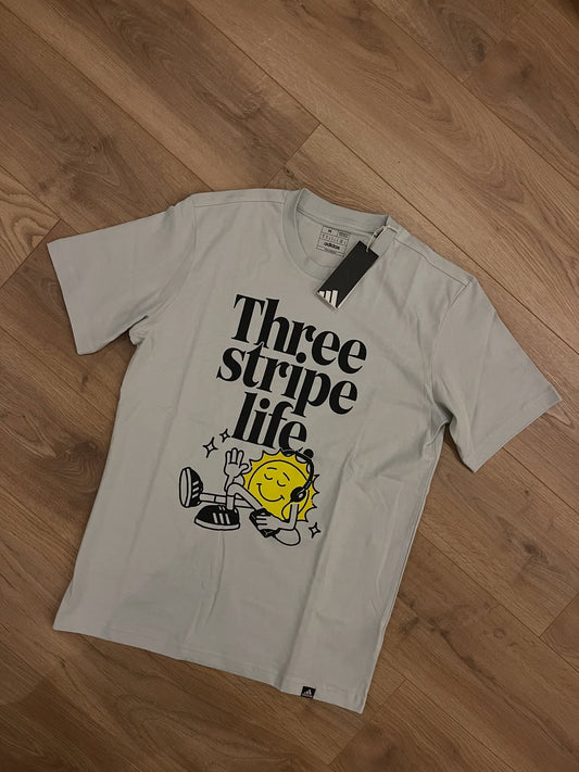 adidas Originals Three Stripe Life Graphic T-Shirt – White
