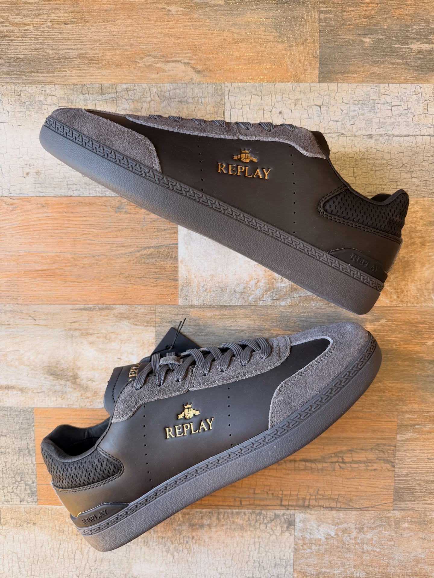 Replay Premium Court Sneakers – Black/Grey