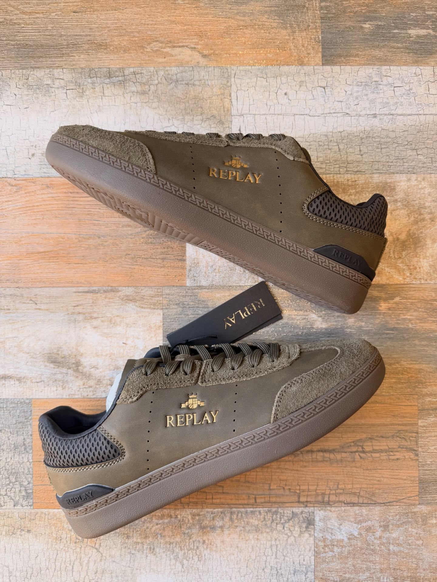 Replay Premium Court Sneakers – Olive