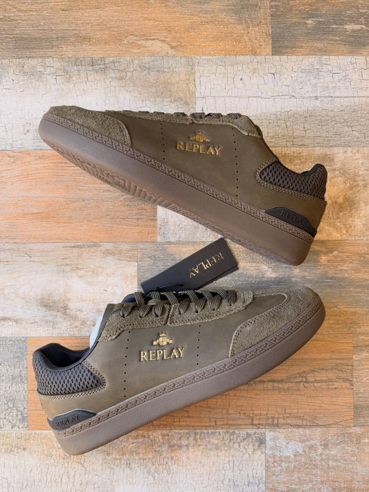 Replay Premium Court Sneakers – Olive