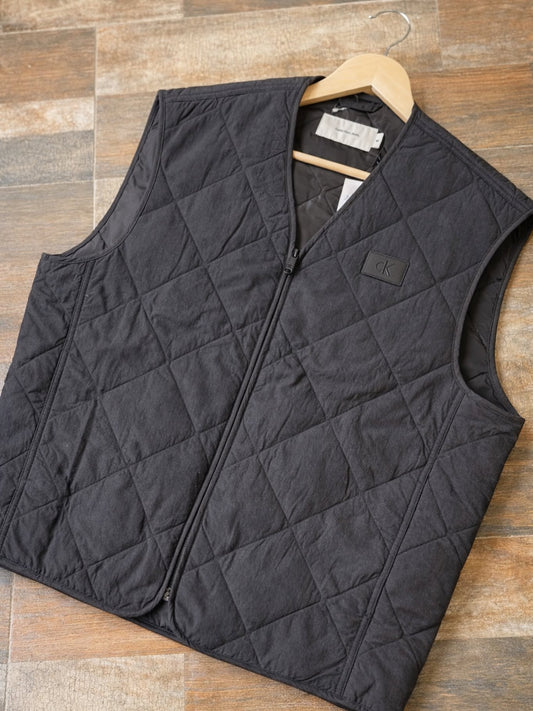 Calvin Klein Quilted Zip Vest – Black