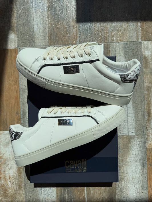 Cavalli Class Leather Sneakers – White