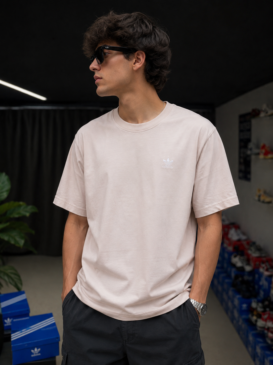 adidas Originals Essential Oversized T-Shirt – Beige