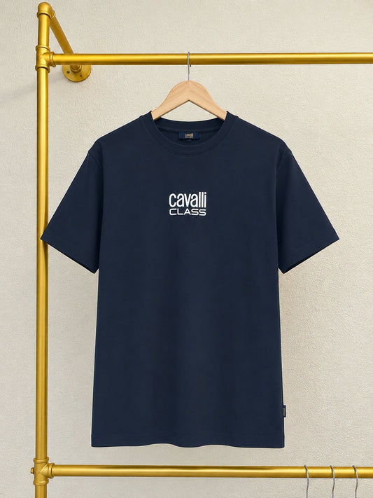 Cavalli Class Essential Logo T-Shirt – Navy