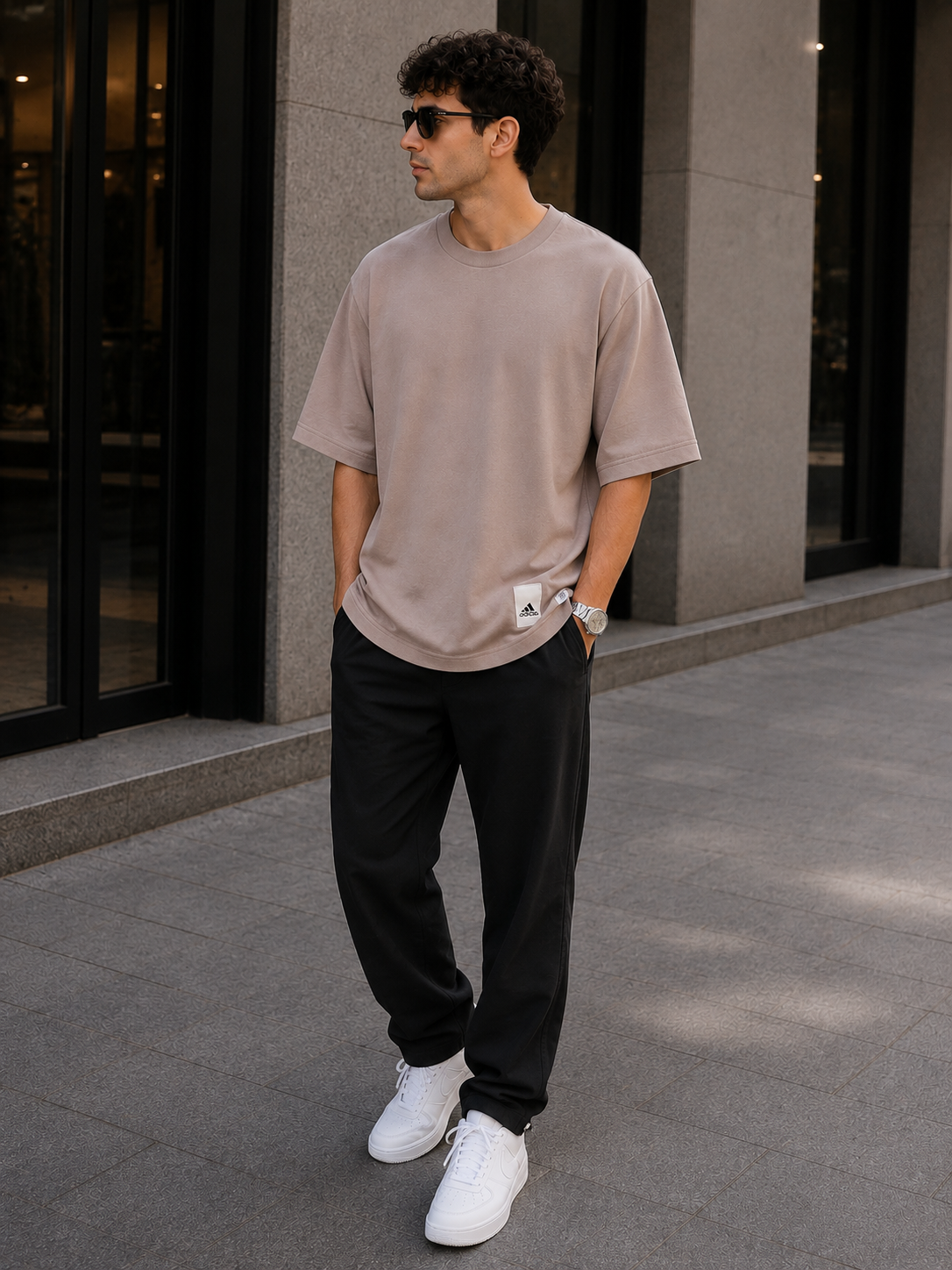 adidas Oversized Essential T-Shirt – Taupe