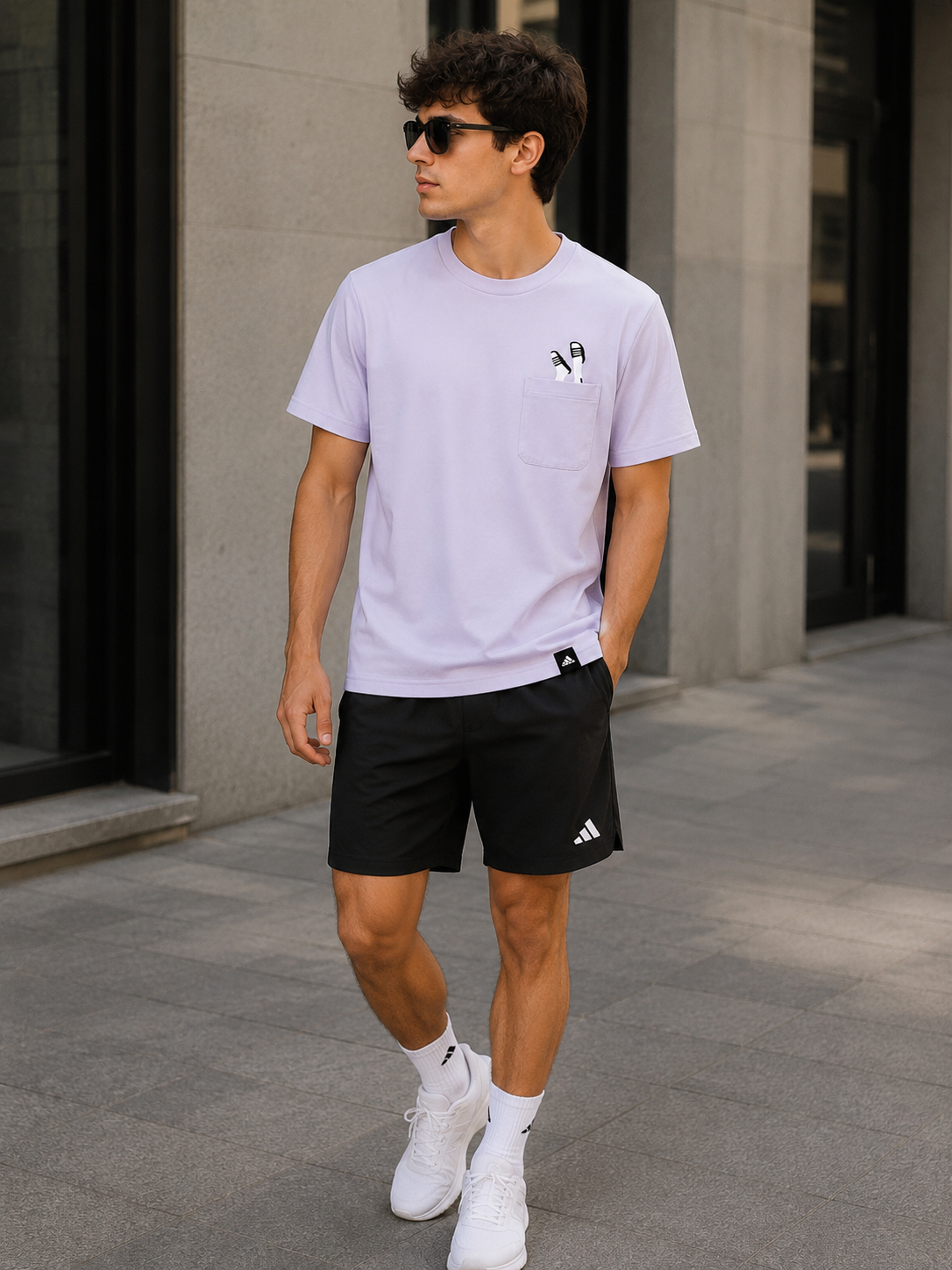 adidas Pocket Graphic T-Shirt – Lilac