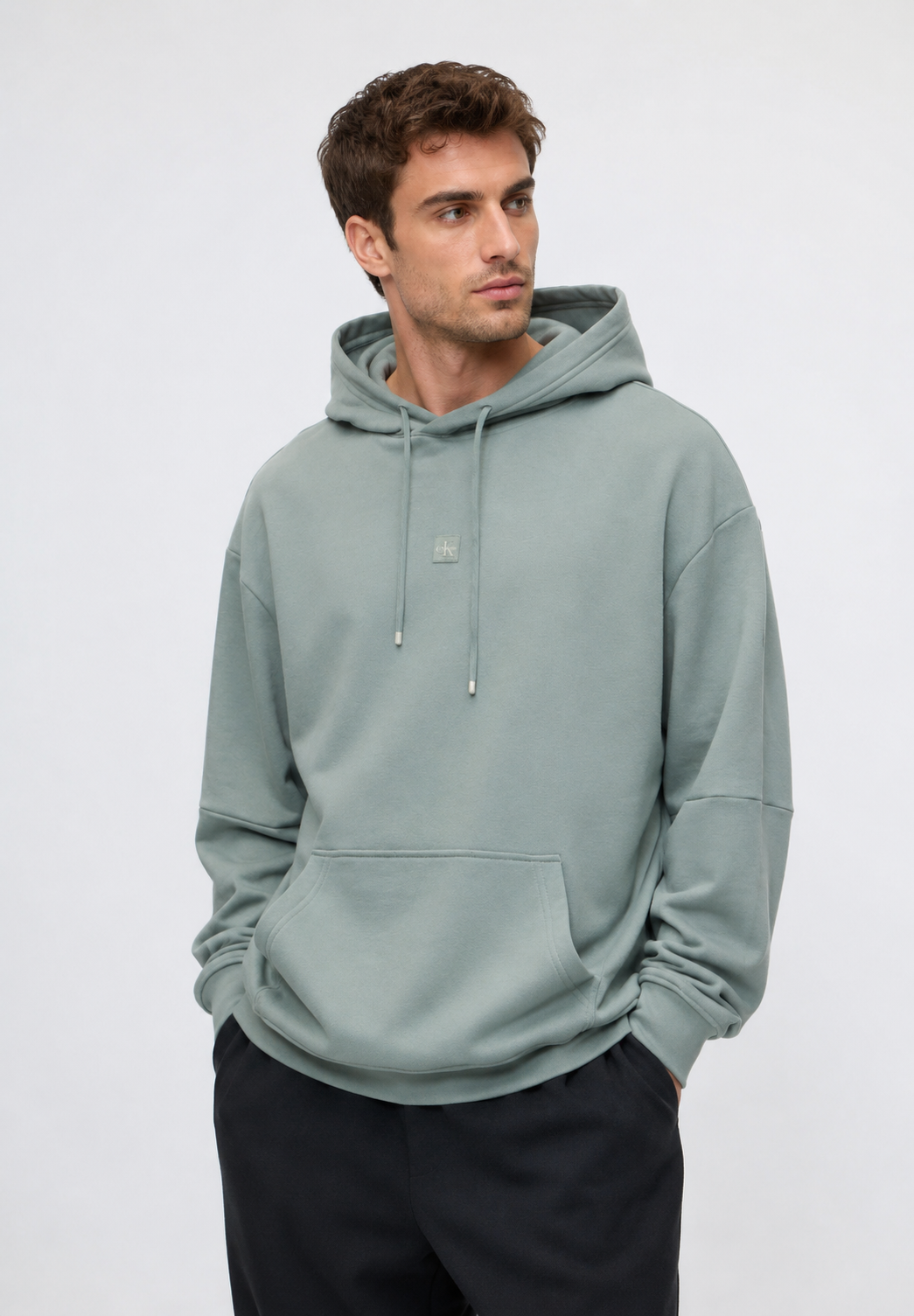 Calvin Klein Jeans Monogram Oversized Hoodie – Light Green