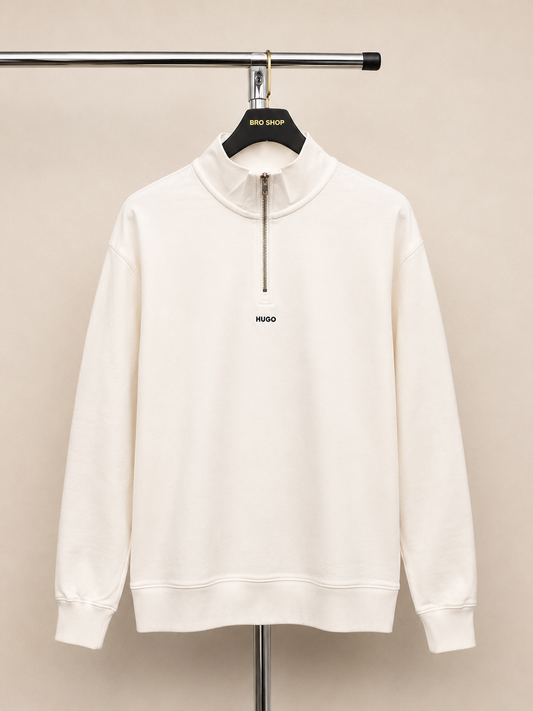 HUGO Half-Zip Sweatshirt – White