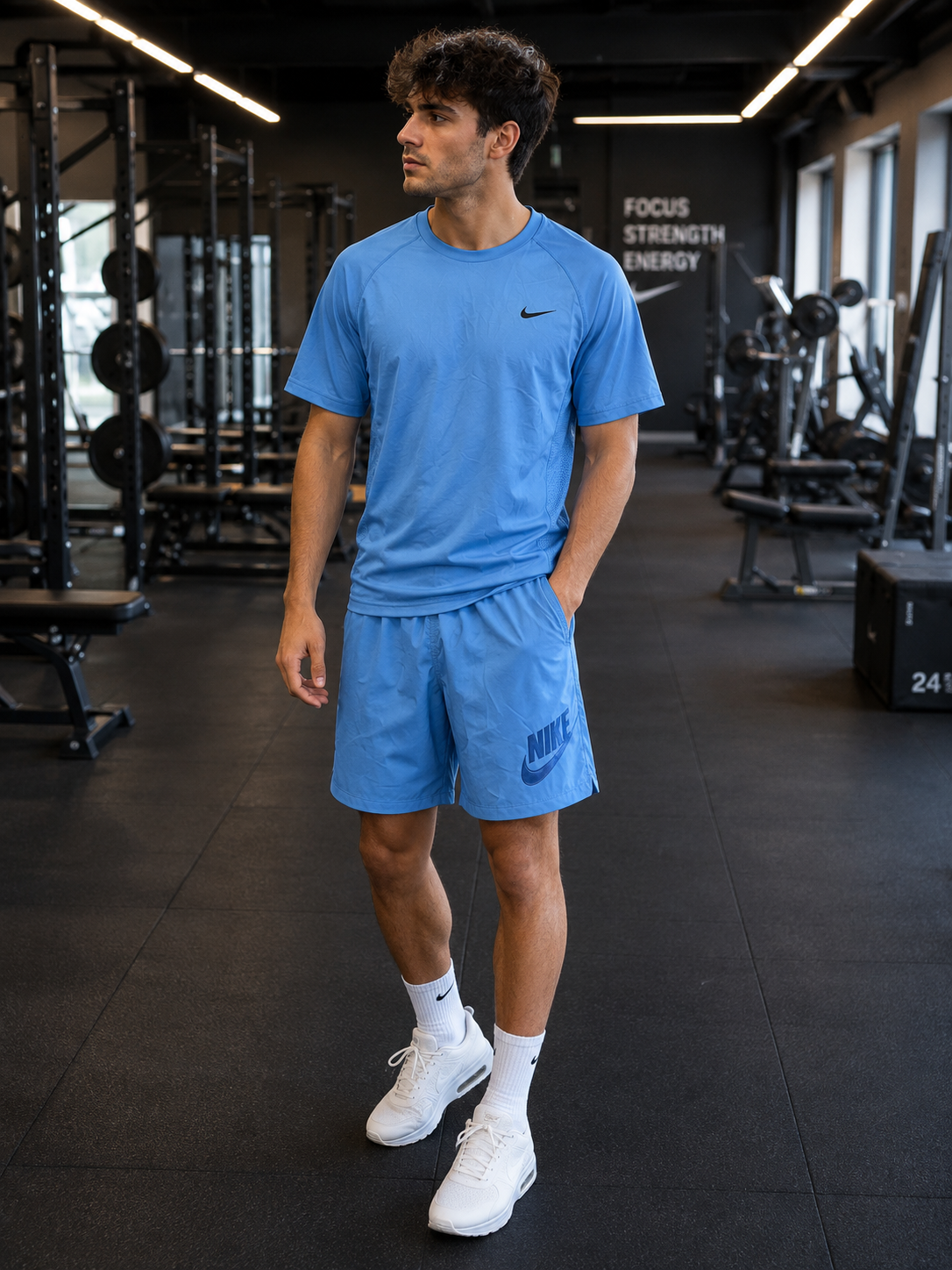 Nike Dri-FIT Running Set – Sky Blue